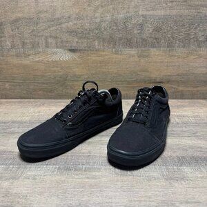 Vans Old Skool Triple Black Canvas Sneakers Men's Size 12